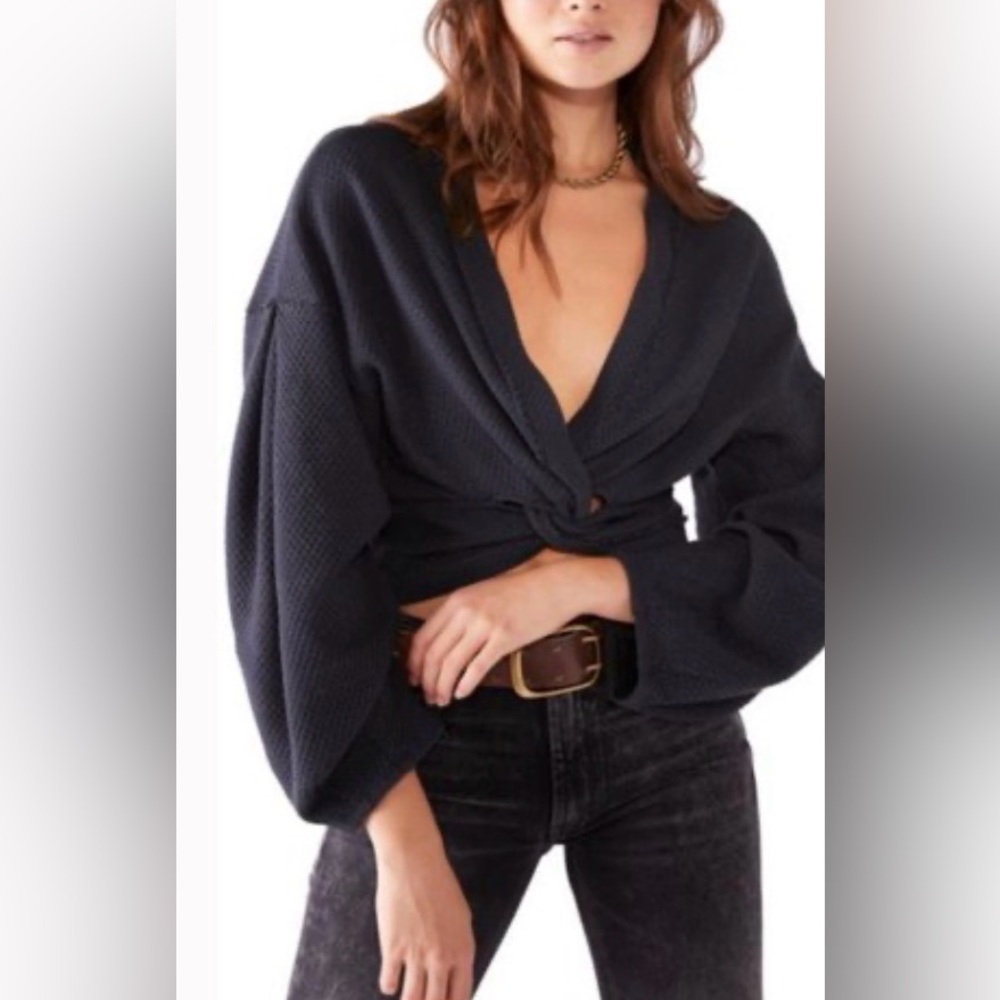 Free People Twist Front Thermal Pullover B2